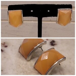 Vtg Diamond Cut Earrings